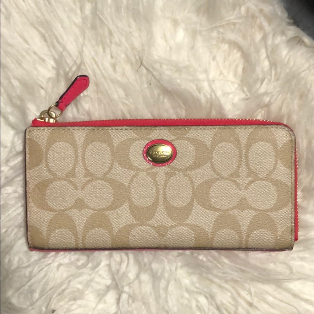 COACH hot pink wallet